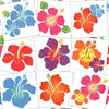 180 Pcs Hibiscus Glitter Sticker Tattoo Temporary Tattoo Summer Fake Flower Stickers Cute Apparel Accessories for Body Face Kids Women Party Favors