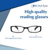 In Style Eyes Super Strength II High Magnification Reading Glasses - Full-Rimmed Rectangle Frame, Non-Polarized Lens - Burgundy - 7.0x