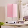Ambimall Touch Control Table Lamp with 2 USB Charging Ports, 3 Way Touch Lamps Beside Desk, Nightstand Lamp for Bedrooms Living Room, Pink Shade with White Base, LED Bulb Included(Pink)