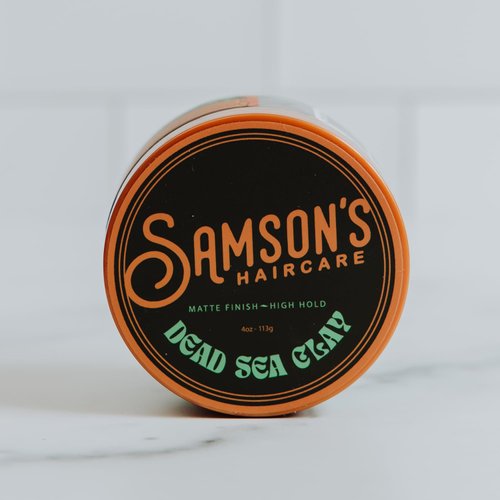 SAMSON'S HAIRCARE Dead Sea Hair Styling Clay, Nourishing and Revitalizing Hair, With Black Hawaiian Sea Salt, High Hold, Ultra-Matte Finish, 4 oz.