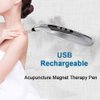 Winnes Acupuncture Pen Electronic Accupressure Pen, USB Rechargeable Pain Relief Electric Meridians Energy Pen Massager Pen Pain Relief Massage Tool with 3 Massage Heads & 2 Massage Gel