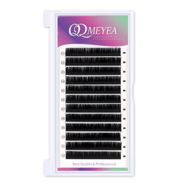 QDMEYEA Eyelash Extensions Individual Lashes 0.07 D Curl Classic Volume Lash Extensions Supplies 15mm Length Single Eyelashes Extensions Premium Single Silk Eyelash (15mm, 0.07 D Curl)