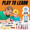 Kids Handyman Tools Toy Set, 52 PCS Mechanic Pretend Play Construction Playset with Hard Hat, Nuts, Bolts - Realistic Plastic Toddler Children Accessories for Workbench