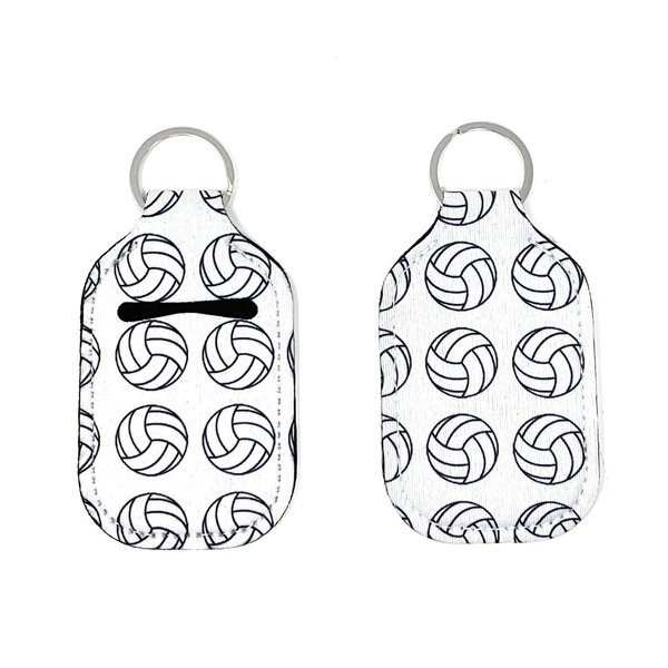 Daisy Lane Hand Sanitizer Holder for Backpack Kids Travel Size Baseball Softball Keychain (Volleyball, Pack of 6)