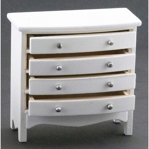 Classics by Handley Dollhouse Miniature Chest of Drawers (White)