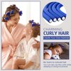 20 Pcs Flexible Curling Rods Twist Foam Hair Rollers Soft Foam No Heat Hair Rods Rollers Curlers and Steel Pintail Comb Rat Tail Comb for Women Girls Long and Short Hair (Royal Blue,0.31 x 9.4 Inch)