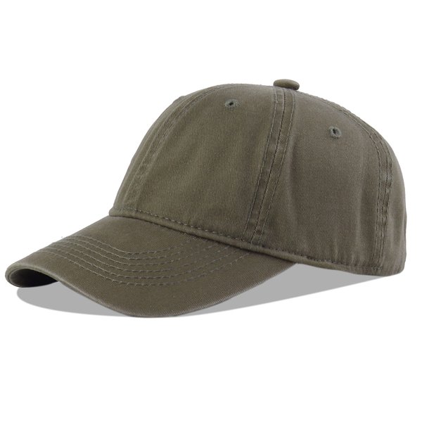 LANGZHEN Unisex Baseball Cap 100% Cotton Fits Men Women Washed Denim Adjustable Dad Hat(Denim Blue+Khaki,One Size)