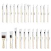 Paint Brushes Set of 24 Pieces Wooden Handles Brushes with Canvas Brush Case, Professional for Oil, Acrylic and Watercolor Painting