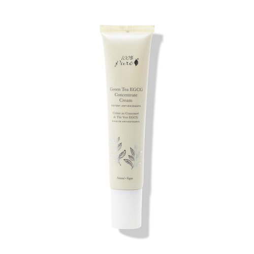 100% PURE Green Tea EGCG Concentrate Face Cream Anti-Aging Antioxidant Boost with Squalene & Caffeine Lightweight Daily Hydrating Facial Moisturizer & Skin Care for Women & Men - 1.4 Oz