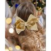 1PCS 8 Inch Big Sequin Hair Bows for Girls Alligator Clips Sparkly Glitter Hair Accessories for Little Teen Toddler Girls Kids (Gold)