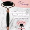 CELESTIAL SILK Black Obsidian Face Roller - Premium Anti Aging Beauty Tool for Depuffing, Genuine Volcanic Glass Gemstone Facial Roller