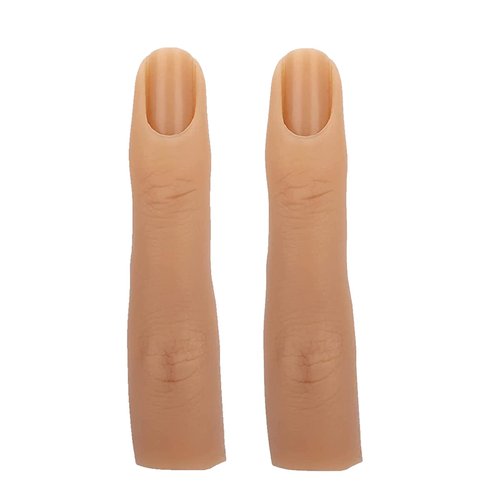 Silicone Practice Fingers for Acrylic Nails, Bendable Fake Nail Training Finger Manicure DIY Nail Art (3-2pcs)