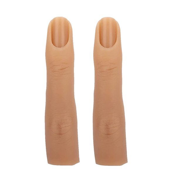 Silicone Practice Fingers for Acrylic Nails, Bendable Fake Nail Training Finger Manicure DIY Nail Art (3-2pcs)