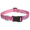 Small Pink Bandana Dog Collar: 5/8" wide, Adjusts 10-14" - Made in USA.