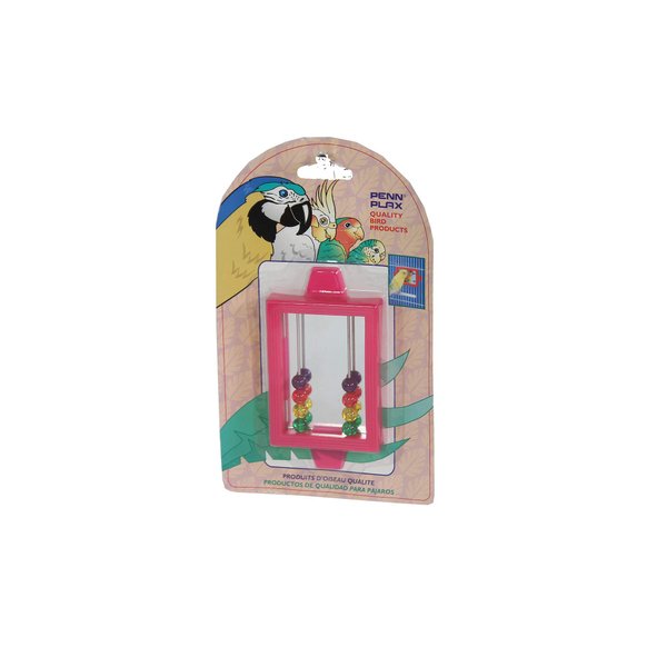 Penn-Plax Bird Life - Mirror with Beads Toy | Easy to Attach to Any Bird Cage | Keep Your Birds Entertained and Stimulated (BA507)