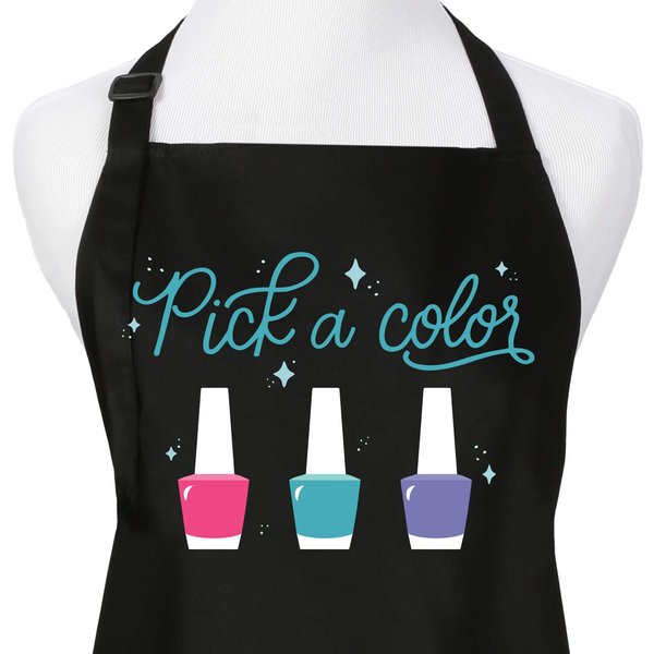 Plum Hill Nail Tech Apron Pick A Color - Nail Technician Apron for Women - Manicurists, Nail Art Supplies for Nail Salons, 3 Pocket Cosmetology Aprons, Nail Apron