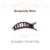 TELETIES - Small Flat Roud Hair Clip - Fall Collection - Hair Claw Clips for Women - Strong Grip, Bendable Teeth, Curved Design - For All Hair Types and Textures - Burgundy Bliss