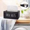 zoocatia Laundry Room Decor Dryer Sheet Container Wood Detergent Dispenser Organization and Storage Box Holder for Laundry Pods, Dryer Balls, Black