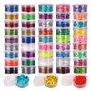 FANDAMEI 48 Color Glitter, 24 Color 5g Fine Glitter&24 Boxes Holographic Chunky Glitter Sequins, Iridescent Glitter Flakes for Nail Art,Cosmetic,Makeup. Body Face Glitter for Festival, Halloween