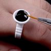 BTArtbox 300PCS Tattoo Rings Cups Disposable Glue Holder Plastic Tattoo Ink Pigment Ring Adhesive Makeup Rings Palette For Eyelash Extension Nail Art