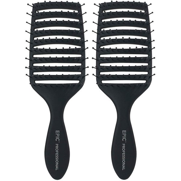 Epic Professional Quick Dry Hair Brush (Black)…2 Pack