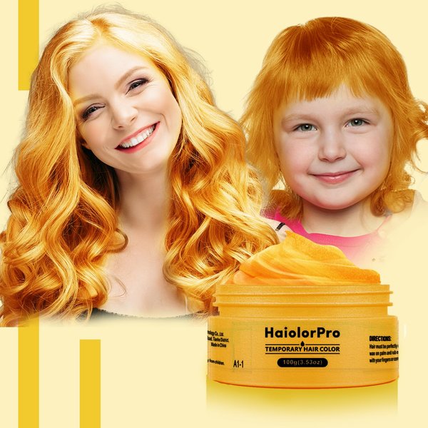HaiolorPro Blonde Hair Color Wax Temporary Washable, Temporary Hair Color Dye for Kids, Hair Makeup Paint Wax for Parties or Cosplay, Hair Coloring Products No Messy (Blonde)