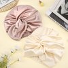 3 Pieces Silk Hair Wrap for Sleeping Women Bonnet Silk Sleeping Bonnet Elastic Hair Care Sleep Cap for Natural Curly Hair (Champagne, Black, Rose Gold)