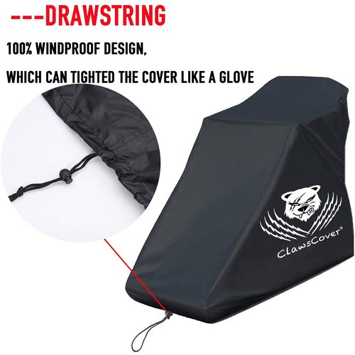 ClawsCover Treadmill Cover Waterproof Dustproof Running Machine Cover Exercise Workout Equipment Protective with Windproof Drawstring and Air Vents for Home Gym Indoor Outdoor Black
