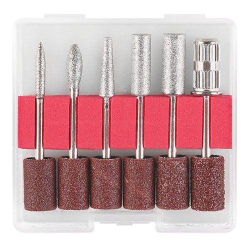6pc Nail Art Drill Bits and Sanding Bands Compatible for AIRSEE/MelodySusie/OVX/JEWHITENY/COSITTE Electric Nail Drill, 3/32 inch Nail Bits for Nail Drill