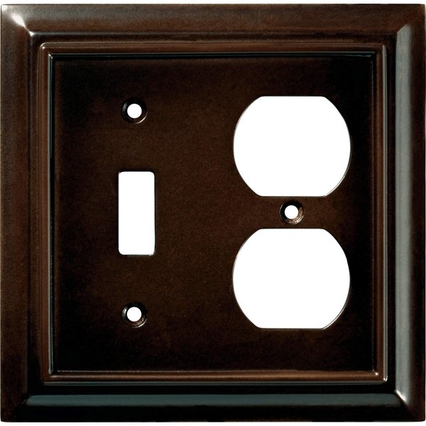 Brainerd 126381 Wood Architectural Single Toggle Switch/Duplex Wall Plate / Switch Plate / Cover, Espresso
