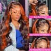 ROOMOOD Ombre 13x6 Lace Front Wigs Human Hair 200% Density HD Transparent Body Wave Lace Front Wigs For Women Ginger Colored Wigs Human Hair Balayage Wig Human Hair Glueless Wigs Human Hair 22Inch