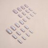 SINHOT Press on Nails Medium Square Fake Nails Chrome Acrylic Nails Glossy Glue on Nails White Aurora Squoval Artificial Nails Pearl Flash Stick on False Nails with Design 24 pcs