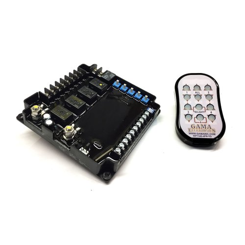 GAMA Electronics RF Remote Control System, 12VDC 4-Motor Polarity Reversing with Auxiliary Switch Leads - RF340-4PR-ASL