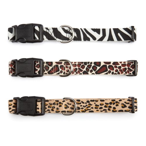 East Side Collection Zebra-Print Nylon Dog Collar, 14–20 Inch