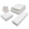 888 Display - Case of 100 Boxes of 2 1/8" x 1 5/8" x 3/4" White Glossy Shiny Cotton Filled Jewelry Boxes