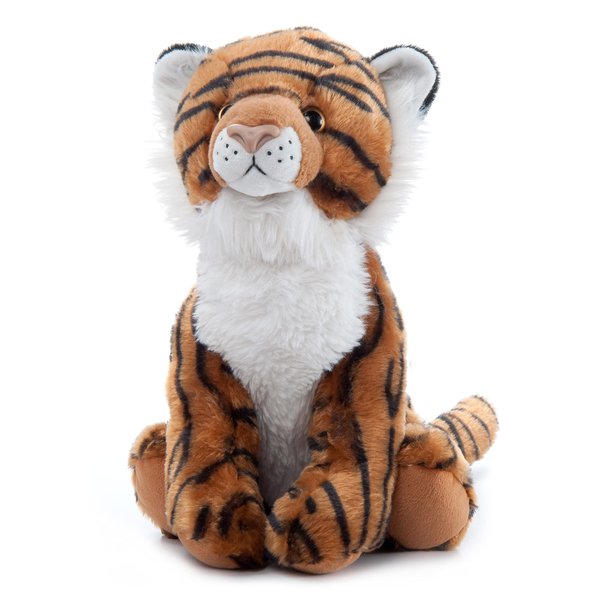 The Petting Zoo Tiger Stuffed Animal Plushie, Gifts for Kids, Wild Onez Zoo Animals, Tiger Plush Toy 12 inches