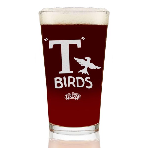 Grease T-Birds Etched Pint Beer Glass - Officially Licensed, Premium Quality, Handcrafted Glassware, 16oz. - Perfect Collectible Gift for Movie Enthusiasts, Birthdays, & Special Occasions