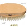 Kent MG3 Natural Boar Bristle Brush for Men's Grooming - 360 Wave, Beard Straightener and Scalp Care