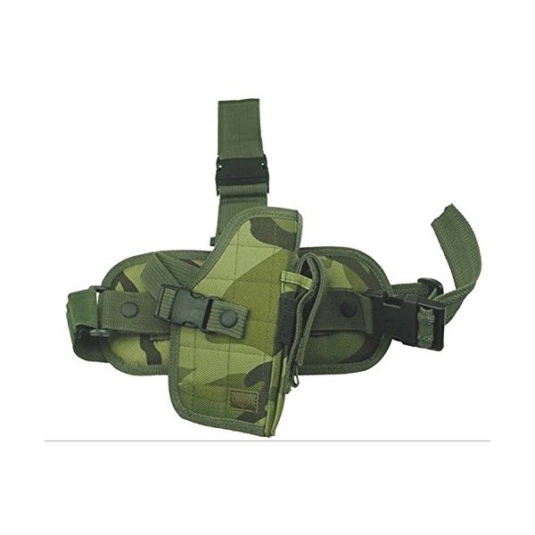 Tactical Army Woodland Camo Drop Leg Thigh Pistol Hand Gun Holster