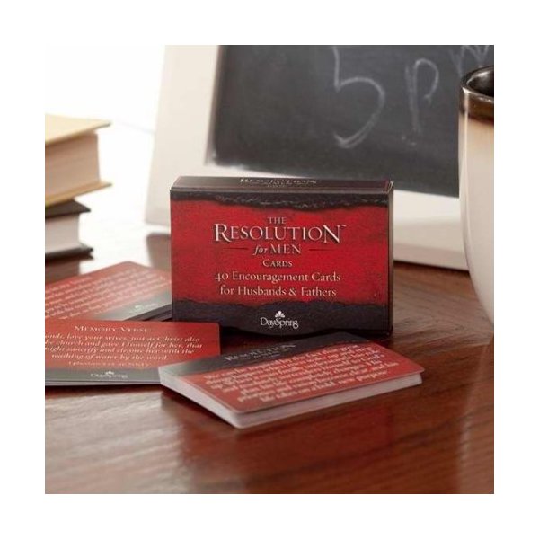 DaySpring - The Resolution for Men Cards: 40 encouragement Cards for Husbands & Fathers, Burgundy, 3 3/8" L x 2 1/4" W (73454)