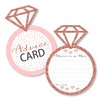Big Dot of Happiness Bride Squad - Ring Wish Card Rose Gold Bridal Shower or Bachelorette Party Activities - Shaped Advice Cards Game - Set of 20
