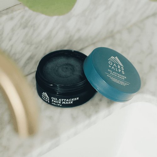 Oars + Alps Oil Attacker Face Mask, Dermatologist Tested Facial Cleanser with Kaolin Clay and Niacinamide, TSA Friendly, 2 Oz