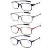 AQWANO TR90 Lightweight Comfort Reading Glasses - Flexible Readers Computer Blue Light Blocking UV Protection for Women Men +1.75