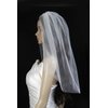 Bridal Veil Wedding One Tier White Shoulder Rhinestone Cut Edge Accessory Tulle