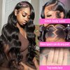 Gongfang 13x6 Lace Front Wigs Human Hair Body Wave Lace Front Wigs Human Hair Pre Plucked 200 Density HD Lace Frontal Wigs Human Hair for Women With Baby Hair Natural Black 26 Inch