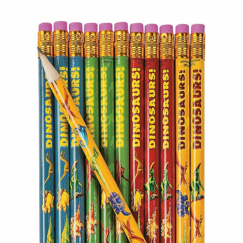 Fun Express Dinosaur Pencils - Set of 24 - Stationery School and Party Supplies