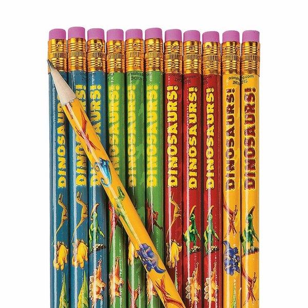 Fun Express Dinosaur Pencils - Set of 24 - Stationery School and Party Supplies