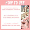 2 Colors Polvo De Hadas Fairy Highlight Stick Patting Powder Highlighter Makeup Shimmer Body Glitter Brightens the Natural 3D Face Powder Blusher for Brighten Face Body Lips Makeup Kit (2 Pcs Pearl White)