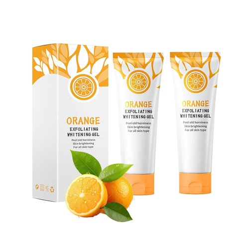 Orange Exfoliating Gel 2PCS,Natural Orange Peeling Gel Face Scrub,Deep Cleansing Moisturizing Facial Exfoliator Face and Body Exfoliating Scrub Gel For All Skin Types