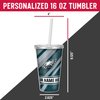 Rico Industries NFL Football Philadelphia Eagles 16oz Personalized Tumbler W/Straw - Team Colored Travel Tumbler - Keeps Drinks Cold or Hot- Reusable Straw Included